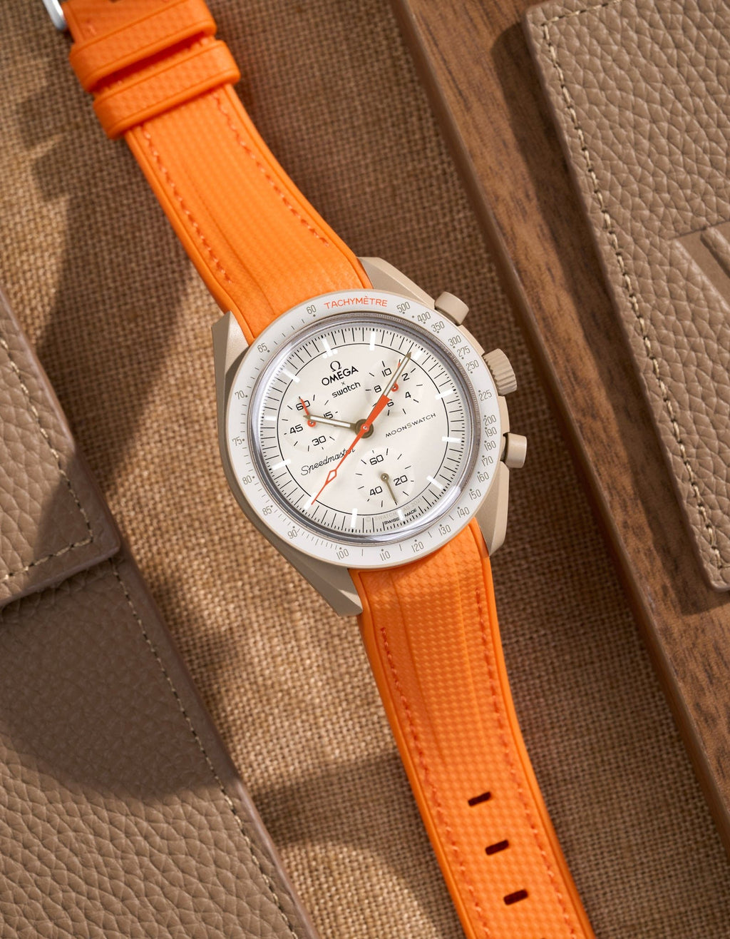 Curved Vertech Rubber Strap - Orange - OM Luxury